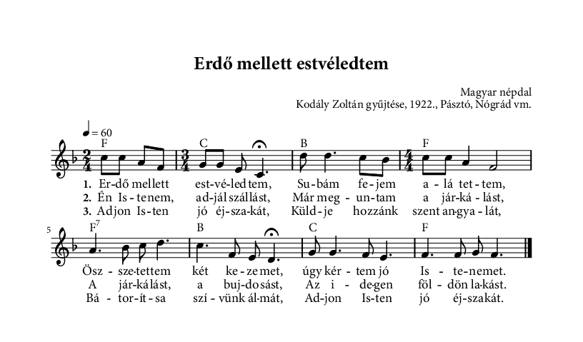 Erdő mellett estvéledtem