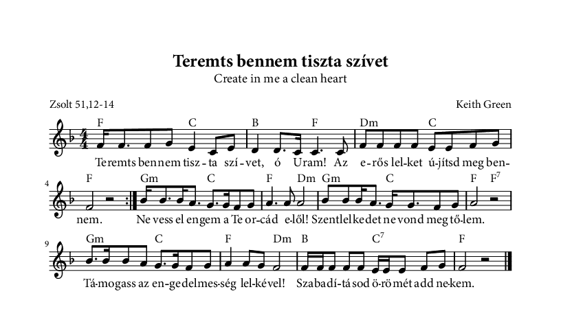 Teremts bennem tiszta szívet